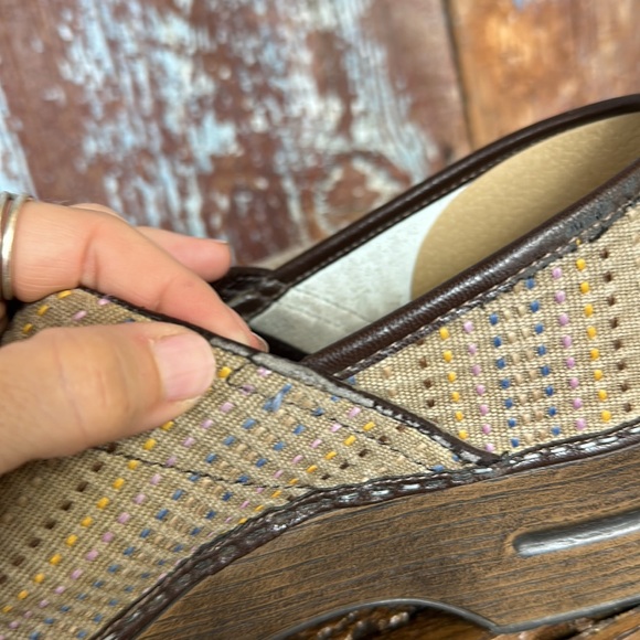 Dansko Tan Cloth Clogs - Picture 13 of 14